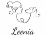 Logo de l'entreprise artisanale française Leenia: créations d'accessoires pour chiens.